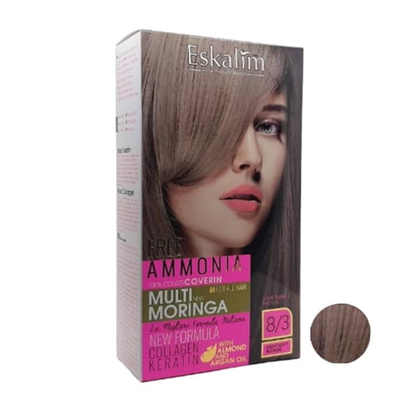 کیت رنگ مو اسکالیم سری collagen keratin شماره 8.3 حجم 100 میلی لیتر رنگ بلوند طلایی کیت رنگ مو اسکالیم سری collagen keratin شماره 8.3 حجم 100 میلی لیتر رنگ بلوند طلایی