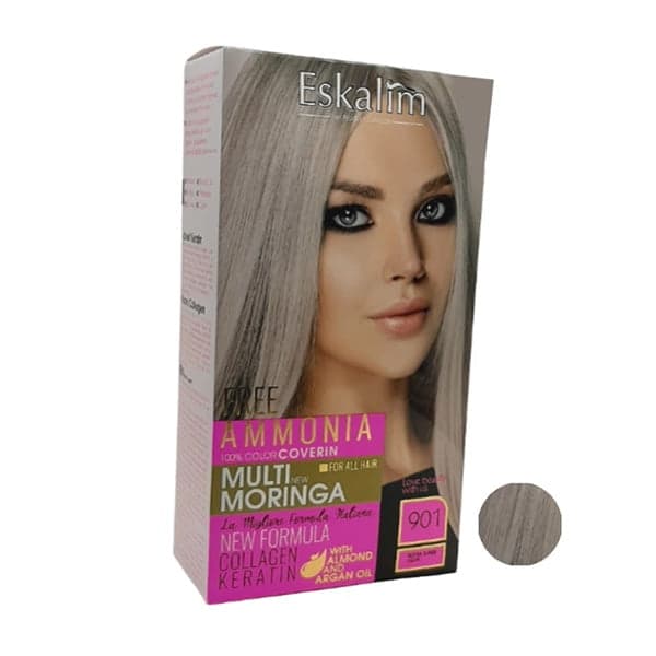 کیت رنگ مو اسکالیم سری collagen keratin شماره 901 حجم 100 میلی لیتر رنگ نقره ای خیلی روشن کیت رنگ مو اسکالیم سری collagen keratin شماره 901 حجم 100 میلی لیتر رنگ نقره ای خیلی روشن