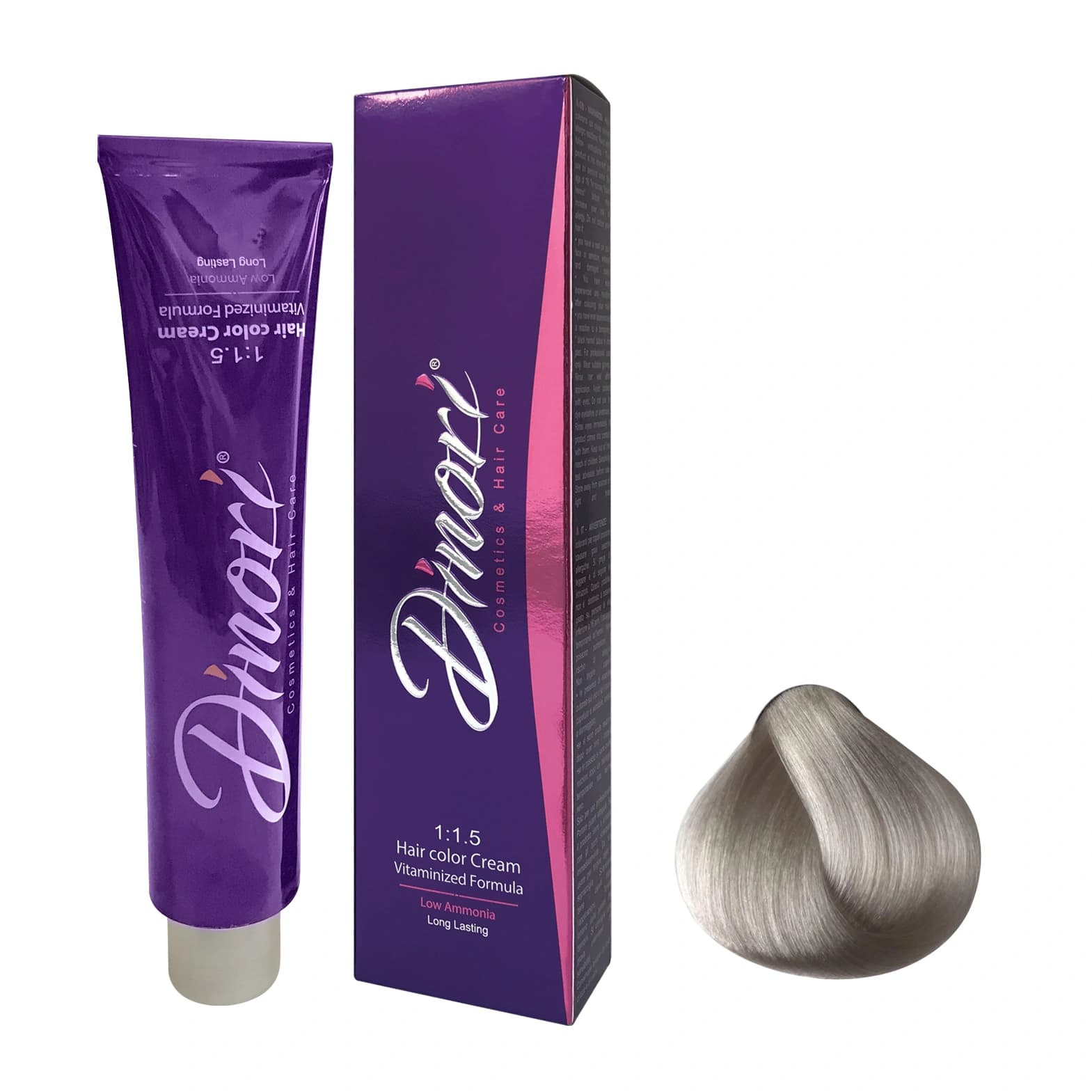 رنگ مو دینوری سری ASH شماره 11.1 حجم 100 میلی لیتر رنگ نقره ای رنگ مو دینوری سری ASH شماره 11.1 حجم 100 میلی لیتر رنگ نقره ای